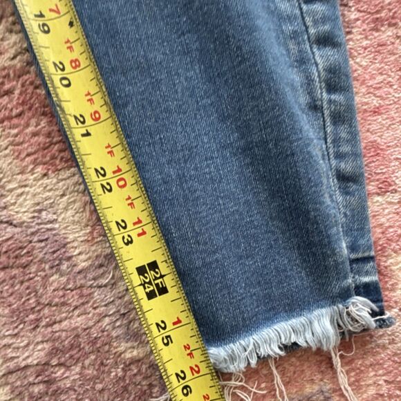 KanCan Women's Skinny Distressed Raw Hem Denim Jeans Blue - Picture 7 of 11